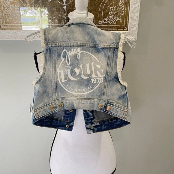 Juicy Couture NWT Denim Tie Dye Vest - Picture 10 of 11